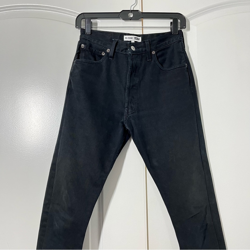 RE/DONE Levi’s black straight legs jeans size 24 - Picture 7 of 14